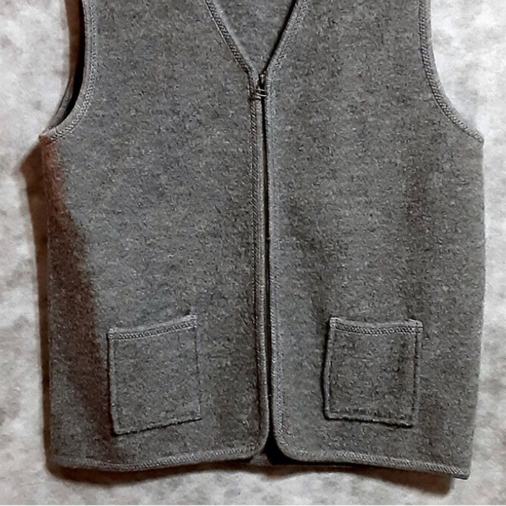 Capistrano Gray Wool V-Neck Zip Up Sweater Vest Academia Women’s Size 18